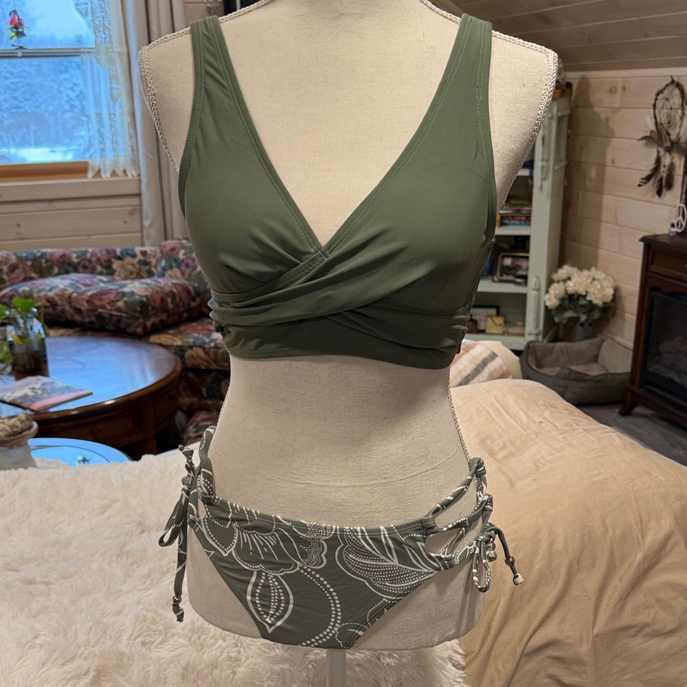 Cupshe Olive Green Bikini Set